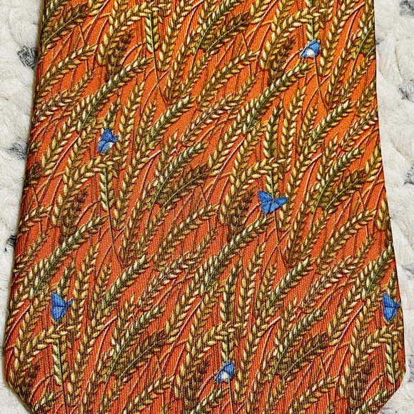 SALVATORE FERRAGAMO Wheat Hiding Butterfly Tie new - Picture 2 of 6